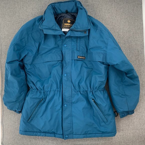 Vintage Dreimer Green Thermal insulated Jacket‎ Small Zipper Pockets Drawstring - Picture 1 of 16